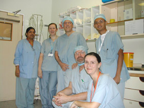 David Sloman (pictured centre) spends time in theatres